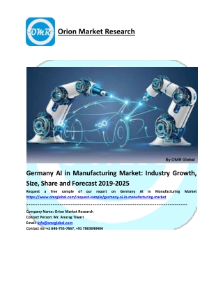 Germany AI in Manufacturing Market Size, Industry Growth, Future Prospects, Opportunities and Forecast 2019-2025