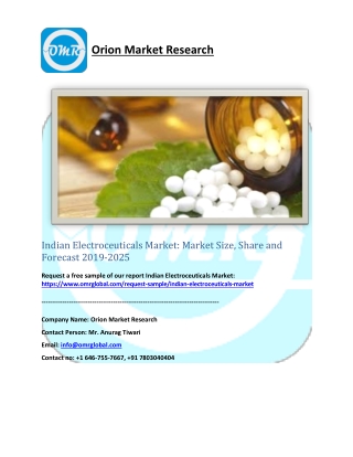 Indian Electroceuticals Market: Market Size, Share and Forecast 2019-2025