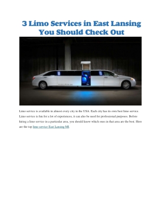 Limo service east lansing mi