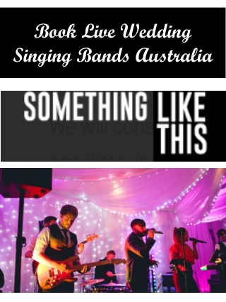 Book Live Wedding Singing Bands Australia