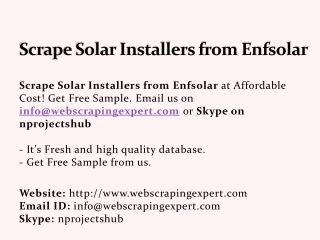 Scrape Solar Installers from Enfsolar