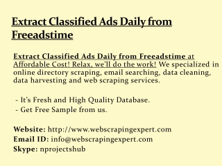 Extract Classified Ads Daily from Freeadstime