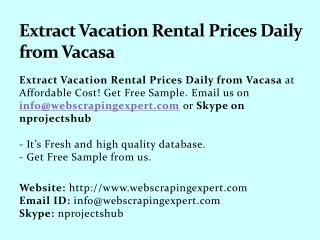 Extract Vacation Rental Prices Daily from Vacasa