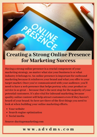 Creating a Strong Online Presence for Marketing Success