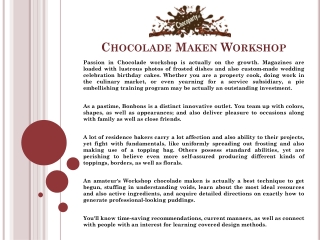 Chocolade Maken Workshop