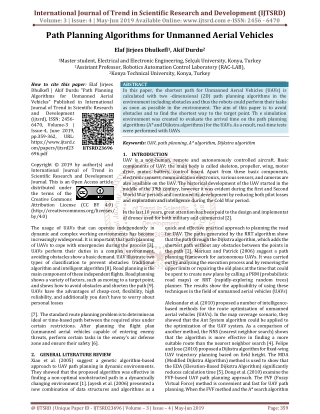 Path Planning Algorithms for Unmanned Aerial Vehicles