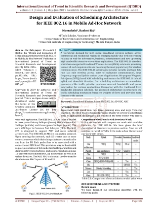 Design and Evaluation of Scheduling Architecture for IEEE 802.16 in Mobile Ad-Hoc Network