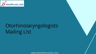 Otorhinolaryngologists Mailing List in USA and UK
