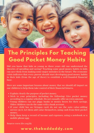 The Principles For Teaching Good Pocket Money Habits