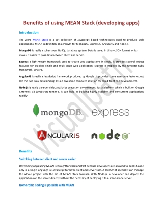 Benefits of using MEAN Stack (developing apps)