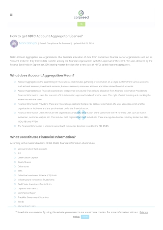 How to get NBFC Account Aggregator License?