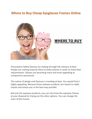 Where to Buy Cheap Eyeglasses Frames Online