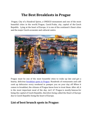 The Best Breakfasts in Prague