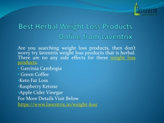 Best Herbal Weight Loss Products Online from Laventrix