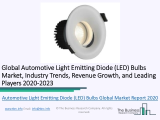 Automotive Light Emitting Diode (LED) Bulbs Global Market Report 2020