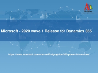 Microsoft - 2020 wave 1 Release for Dynamics 365