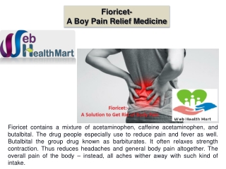 Buy Fioricet online:- A Solution to Get Rid of Body Pain