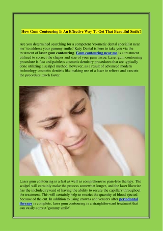 How Gum Contouring Is An Effective Way To Get That Beautiful Smile?