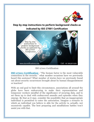 Step by step instructions to perform background checks as indicated by ISO 27001 Certification