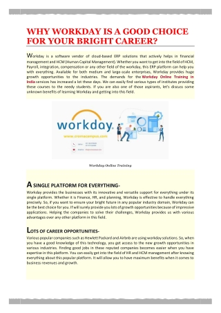 WHY WORKDAY IS A GOOD CHOICE FOR YOUR BRIGHT CAREER?