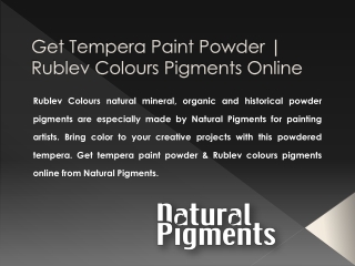 Get Tempera Paint Powder | Rublev Colours Pigments Online