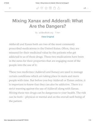 Mixing Xanax And Adderall: What Are The Dangers? » Adderall Wiki