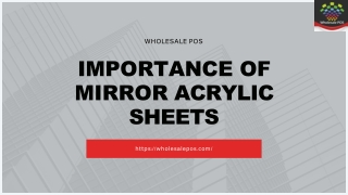 IMPORTANCE OF MIRROR ACRYLIC SHEETS