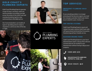 Gold Coast Plumbing Experts Brochure
