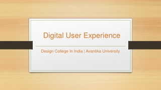 Digital User Experience - Avantika University