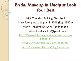 Bridal Makeup in Udaipur Look Your Best