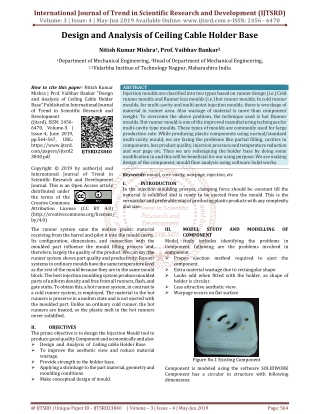 Design and Analysis of Ceiling Cable Holder Base