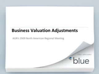 Business Valuation Adjustments