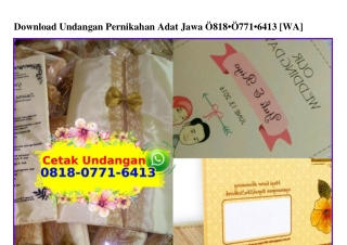 Download Undangan Pernikahan Adat Jawa Ô818-Ô771-6413[wa]