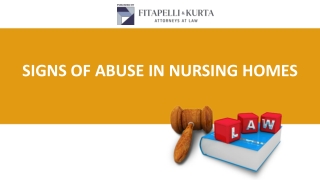 Signs of abuse in nursing homes