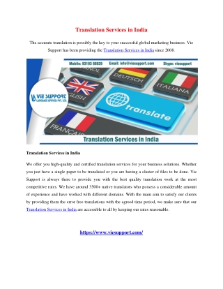 Translation Services in India