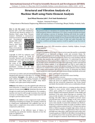 Structural and Vibration Analysis of a Machine Shaft using Finite Element Analysis