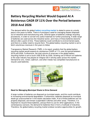 Battery Energy Storage System Market To Charge Future Growth With A Notable 12% Cagr During 2018-2026
