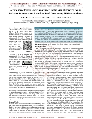 A Two Stage Fuzzy Logic Adaptive Traffic Signal Control for an Isolated Intersection Based on Real Data Using SUMO Simul