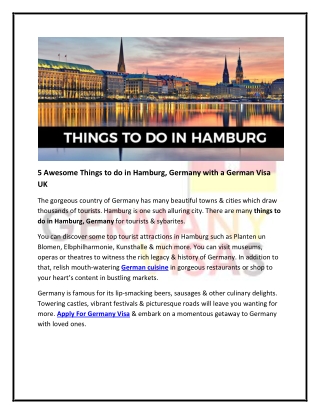 Things to do in Hamburg, Germany - Explore the picturesque country