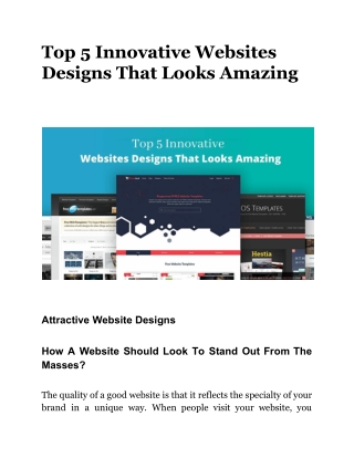 Top 5 Innovative Websites Designs That Looks Amazing