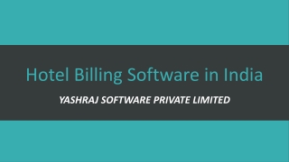 Hotel Billing Software in India | onlineyashraj.com