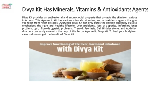Divya Kit Is a Ayurvedic Herbal Medicine