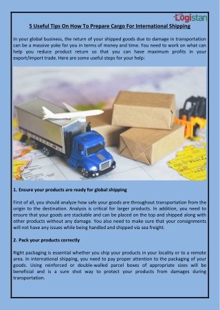 5 Useful Tips On How To Prepare Cargo For International Shipping