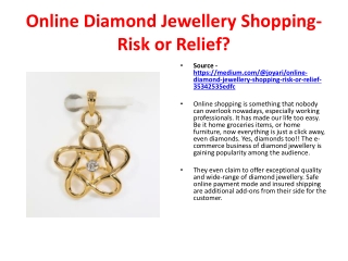 Online Diamond Jewellery Shopping-Risk or Relief?