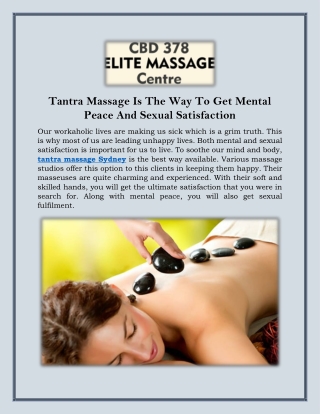 Tantra Massage Is The Way To Get Mental Peace And Sexual Satisfaction