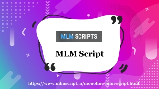 Single Leg MLM Plan Script