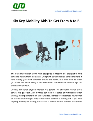 Six Key Mobility Aids To Get From A to B