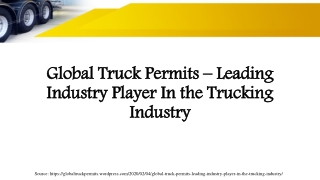 Global Truck Permits – Leading Industry Player In the Trucking Industry