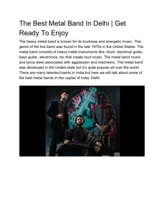 The Best Metal Band In Delhi | Get Ready To Enjoy