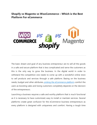 Shopify vs Magento vs WooCommerce – Which is the Best Platform For eCommerce